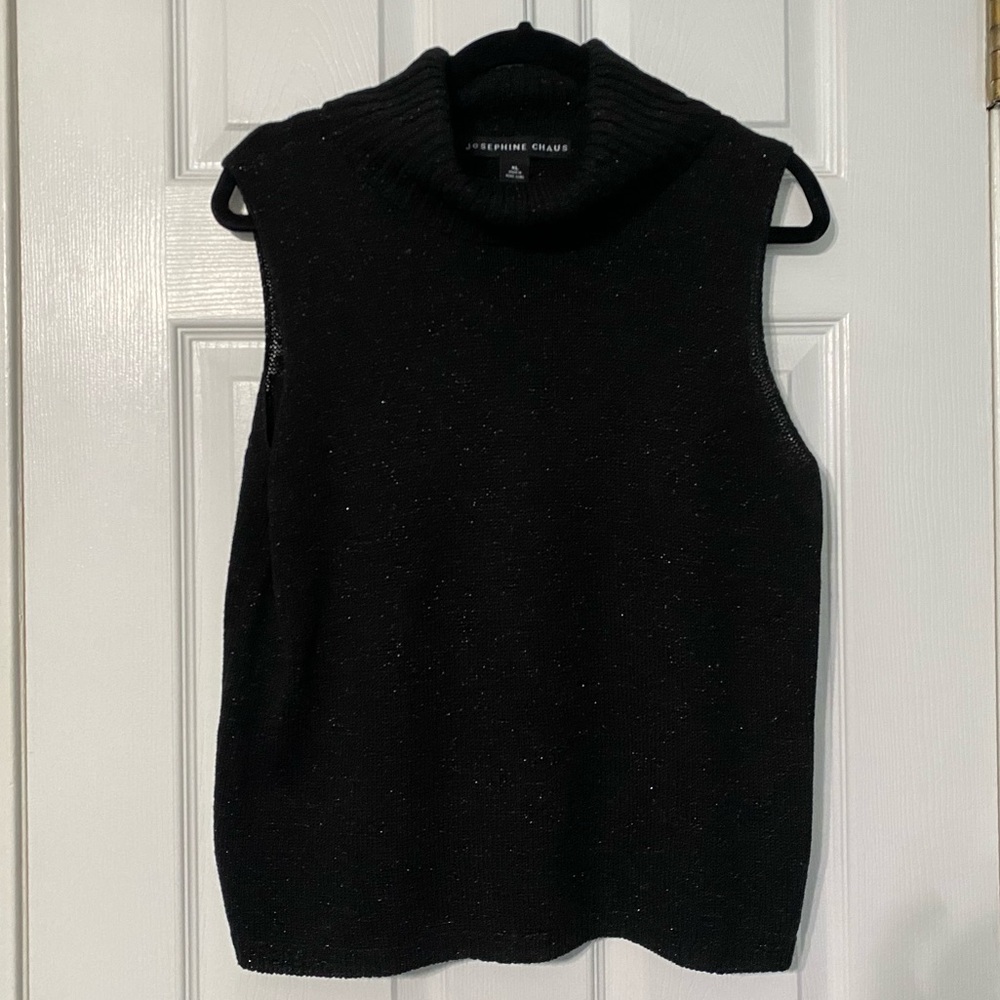 Josephine Chaus Sparkly Turtleneck Sleeveless Sweater